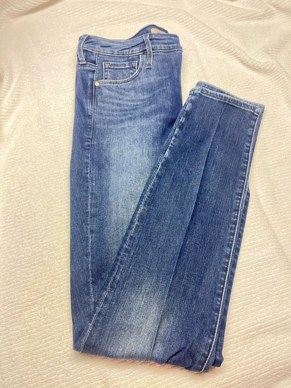 Athleta Women's 14T Slim Straight Leg Skinny Stretchy Stone Washed Blue Jeans